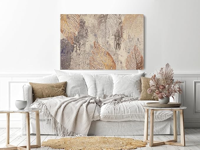 canvas print wall art with a gold leaf print, 60 x 40 cm.