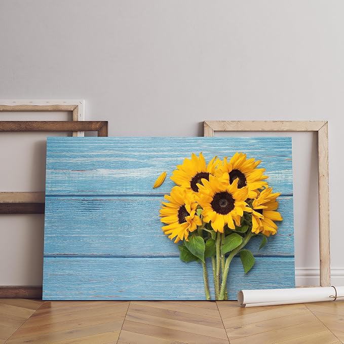 Sunflower print canvas wall art 60 x 40 cm