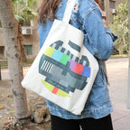 Earth Gallery TV No Signal Tote Bag, Off White