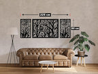Wooden Decorative Wall Art Panel with a Forest Tree Design, Set of 3 Pieces, 80cm x 2.25m