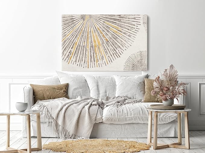 wall art print, abstract art print for living room, gold color, 59.9 x 39.9 cm
