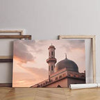 Canvas wall art with an Islamic mosque print, 60x40 cm, brown