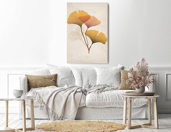 Zontiki Ventaz poster with a printed pattern on canvas for the wall, 60 x 40 cm, beige