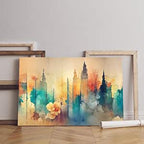 Abstract 3D canvas print, 60x40cm, Beige