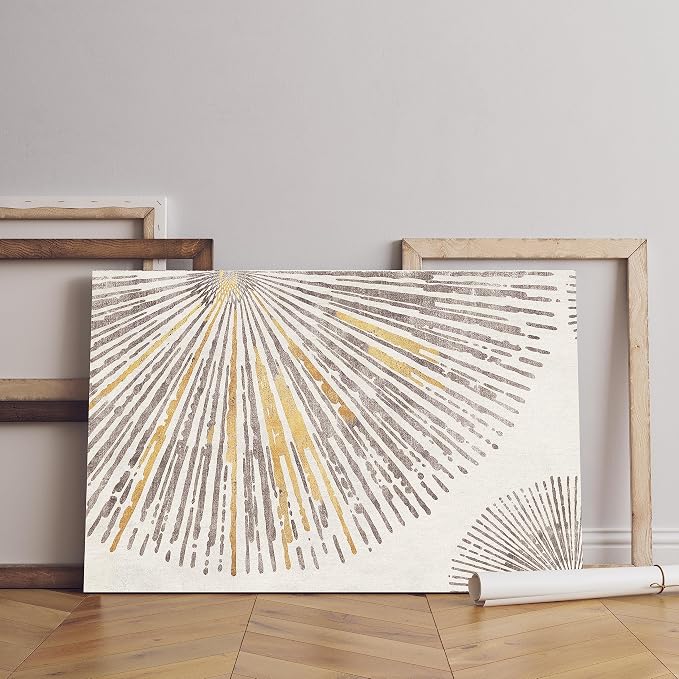 wall art print, abstract art print for living room, gold color, 59.9 x 39.9 cm