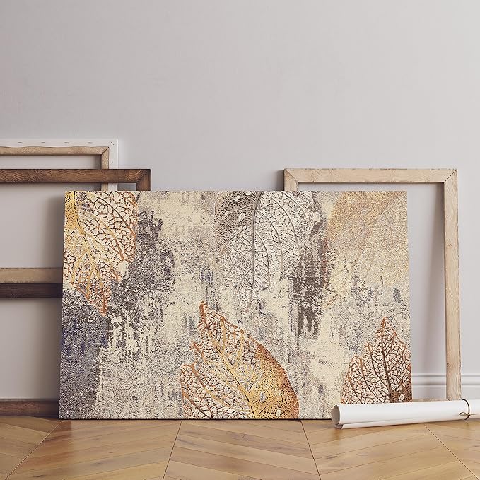 canvas print wall art with a gold leaf print, 60 x 40 cm.