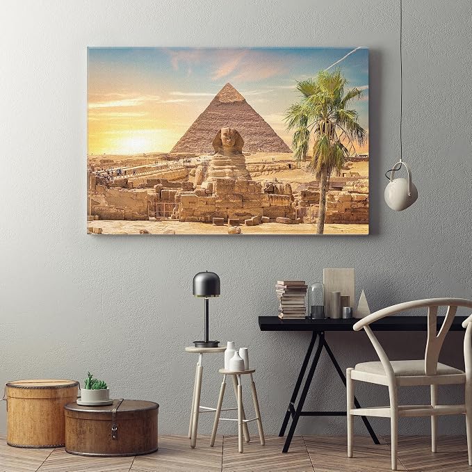 Wall Art Print, Sphinx Design, Beige, 59.94 x 39.88 cm, 1 Piece